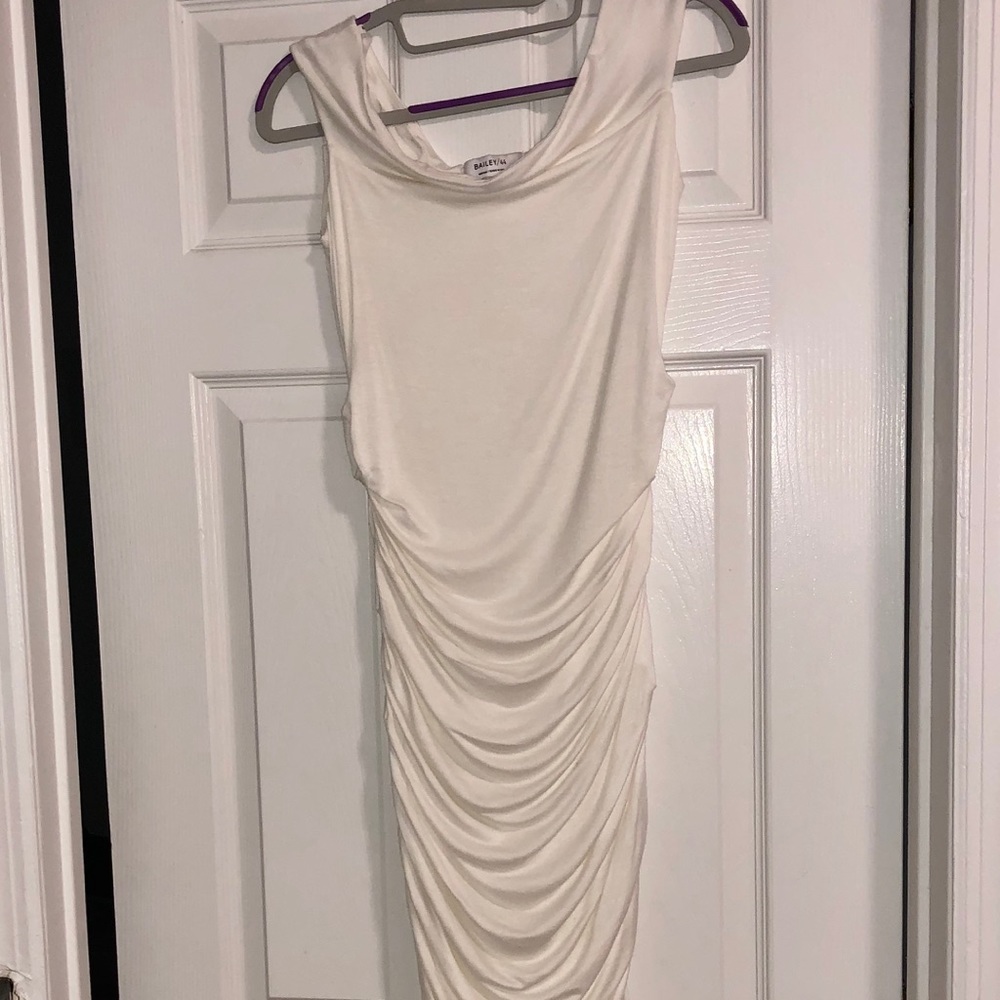 Bailey/44 fitted white midi dress